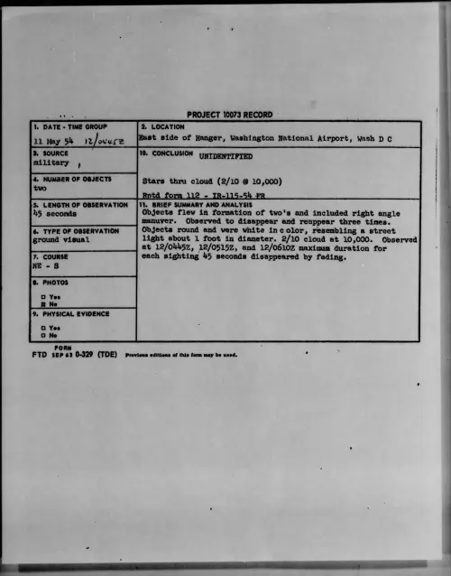 First page of 1954.05 - 6781545 - East Side Of Hanger, Washington National Airport, Wash D C