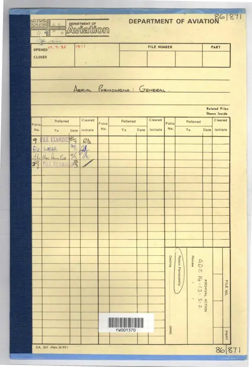 First page of AustralianUFOFiles - K95_1986-871_1886625