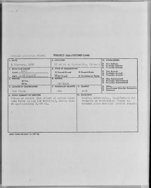 First page of 1960.02 - 6968970 - 22 Mi NW Of Carbondale, Illinois