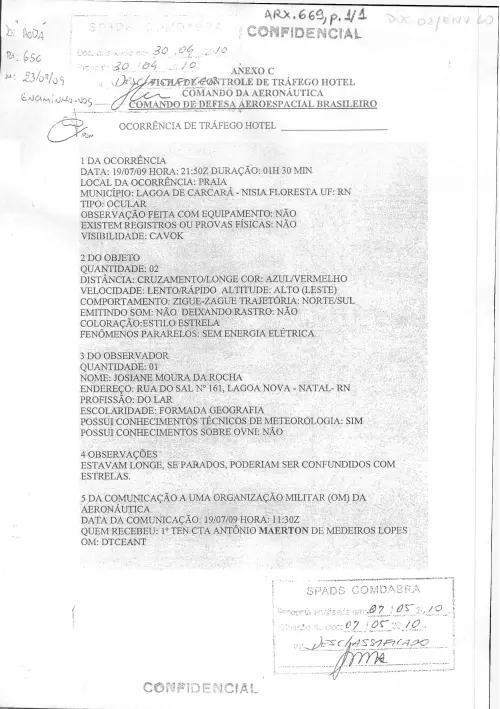 First page of BrazilianUFOFiles - BR_AN_BSB_ARX_669 BR_AN_BSB_ARX_669
