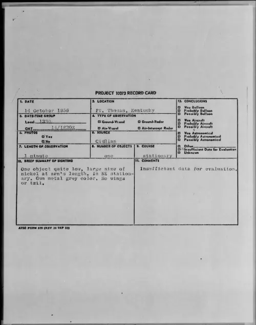First page of 1956.10 - 7071851 - Ft. Thomas, Kentucky