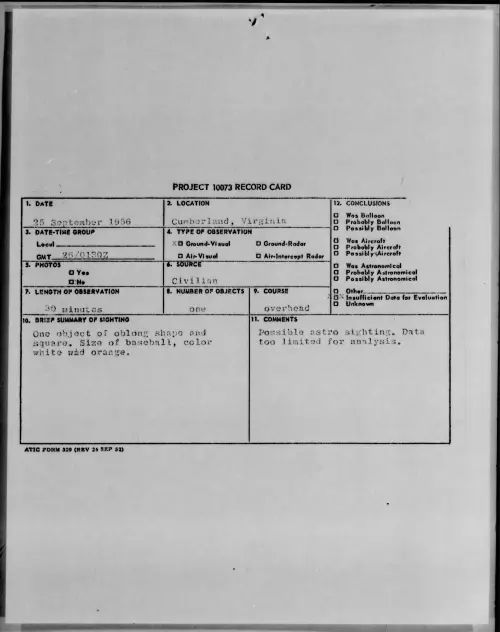 First page of 1956.09 - 7071246 - Cumberland, Virginia