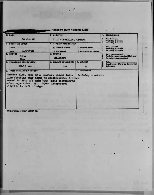 First page of 1960.06 - 7813679 - N of Corvallis, Oregon