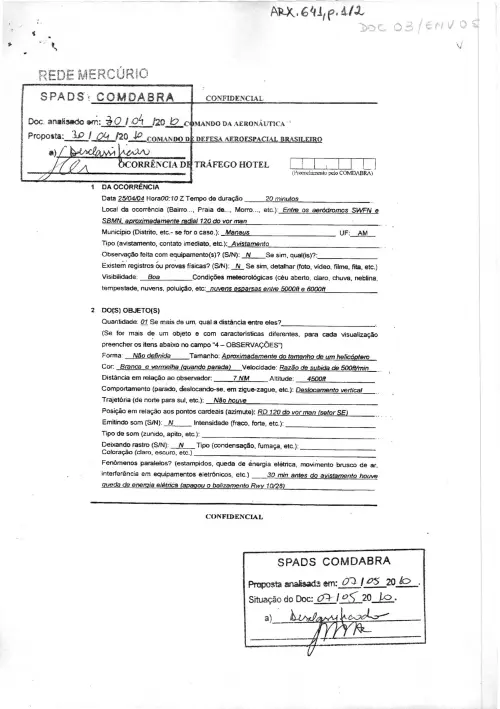 First page of BrazilianUFOFiles - BR_AN_BSB_ARX_641 BR_AN_BSB_ARX_641