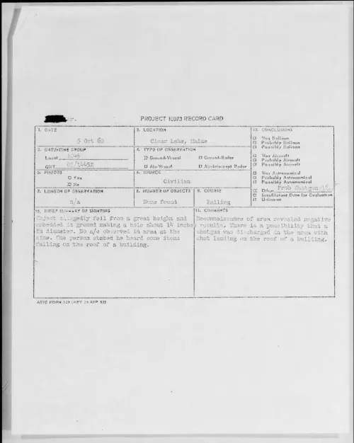 First page of 1960.10 - 8232933 - Clear Lake, Maine