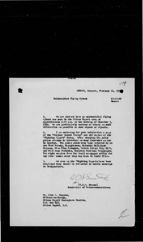 First page of CanadaUFO - Canada - FOIA Part 24 - Pages 6901-7200