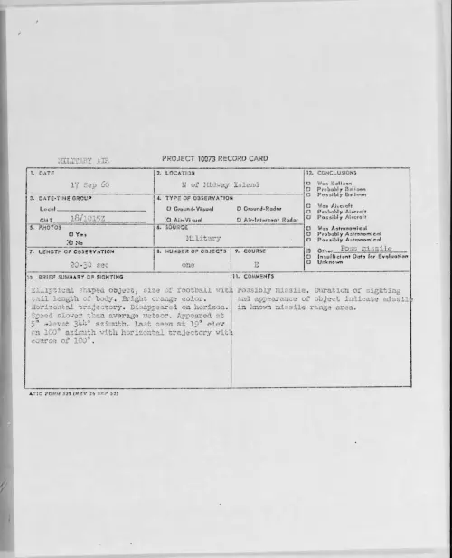 First page of 1960.09 - 8229640 - N of Midway Island
