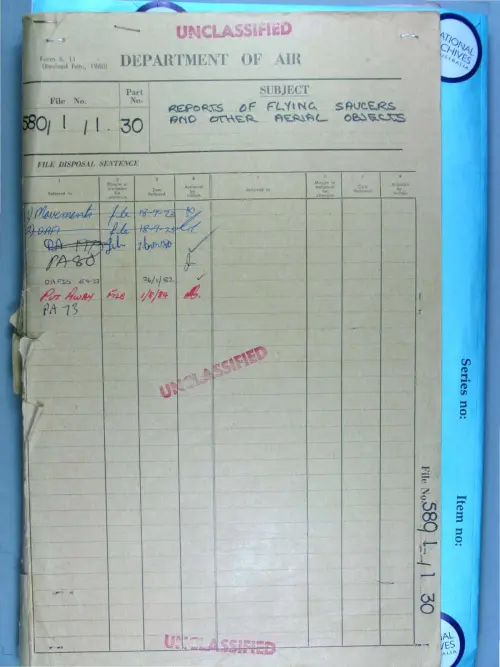 First page of AustralianUFOFiles - A703_580-1-1_Part 30_646589
