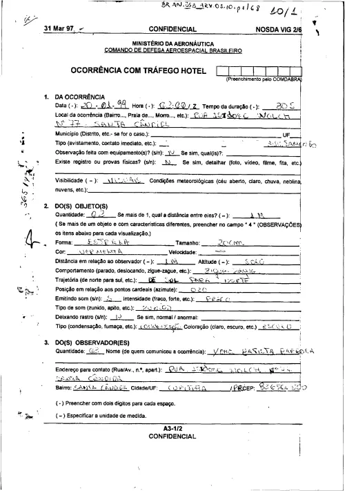 First page of BrazilianUFOFiles - BR_AN_BSB_ARX_003_010 BR_AN_BSB_ARX_003_010