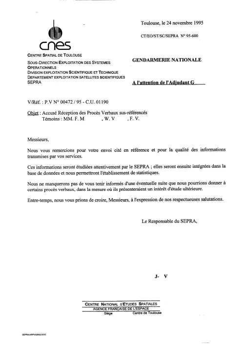 First page of FrenchUFOFiles - 1995307881-472-95-R