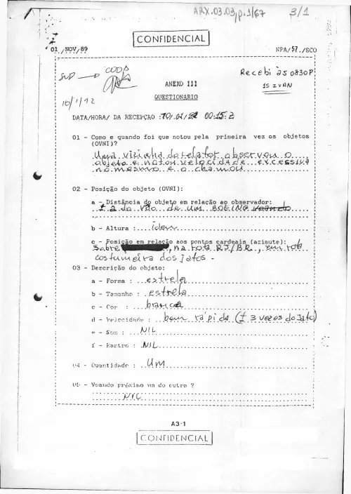 First page of BrazilianUFOFiles - BR_AN_BSB_ARX_003_003 BR_AN_BSB_ARX_003_003
