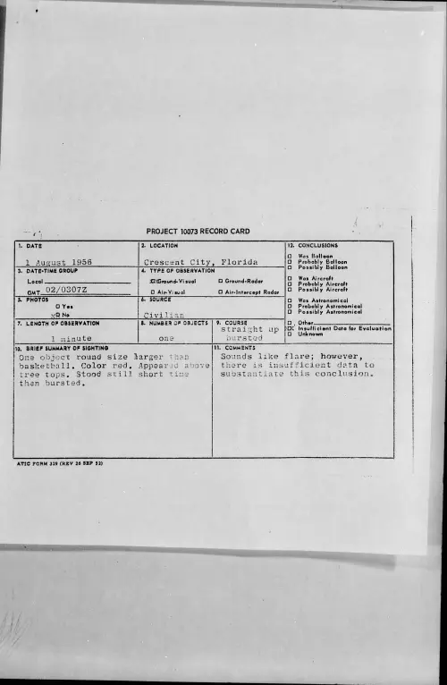 First page of 1956.08 - 6788165 - Crescent City, Florida