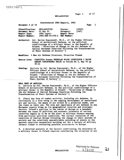 First page of CIAUFO - NewAirDefenseStructureDirectionViewedDoc_0005516636