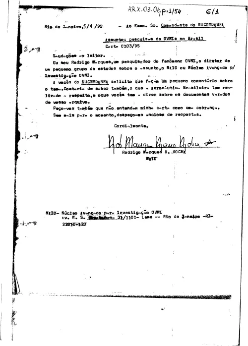 First page of BrazilianUFOFiles - BR_AN_BSB_ARX_003_006 BR_AN_BSB_ARX_003_006