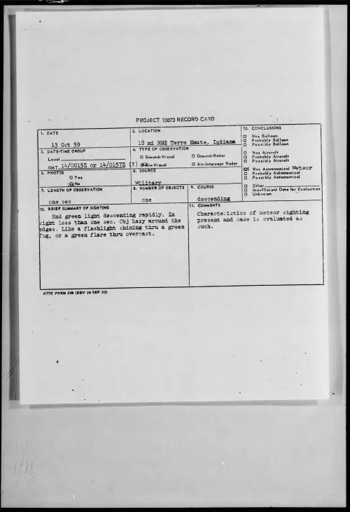 First page of 1959.10 - 6961287 - 18 Mi NNE Terre Haute, Indiana