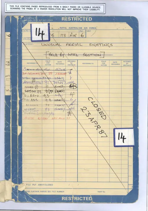 First page of AustralianUFOFiles - A9755_14_3533481