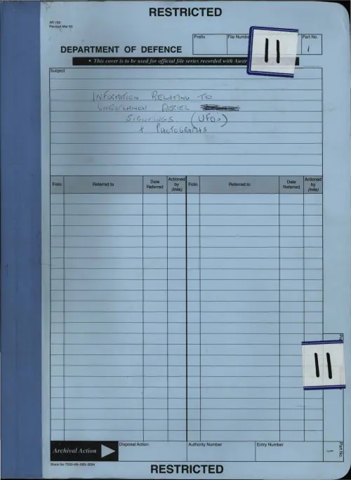 First page of AustralianUFOFiles - A9755_11_3533465