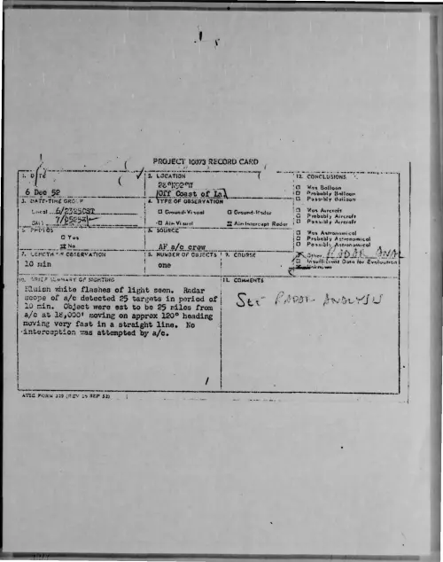 First page of 1952-12-9170232-28DEGN92DEGwOffCoastofLa