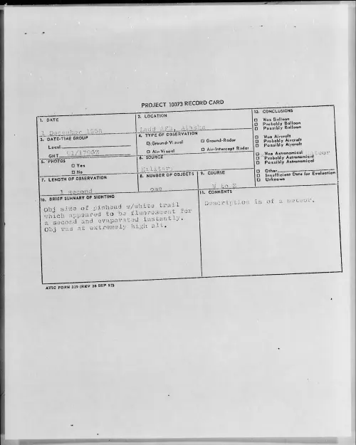 First page of 1958.12 - 7203204 - Ladd AFB, Alaska