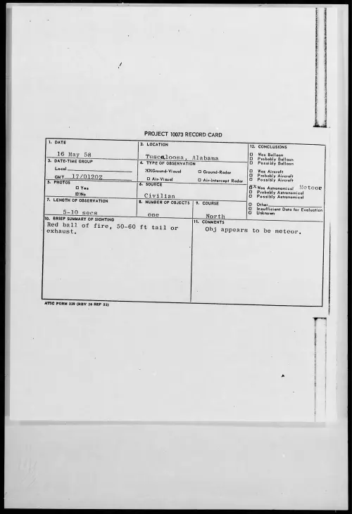 First page of 1958.05 - 7227972 - Tuscaloosa, Alabama