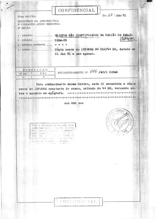 First page of BrazilianUFOFiles - CENDOC ENVELOPE 02   1981 CENDOC_ENVELOPE_02_1981