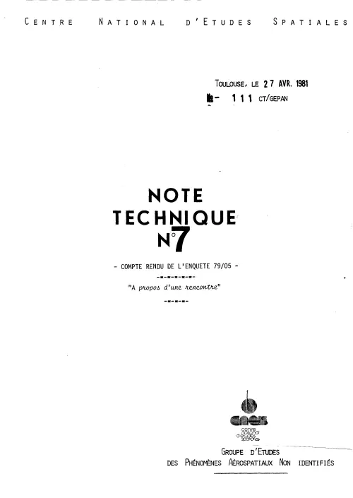 First page of FrenchUFOFiles - nt7_enquete_79_05