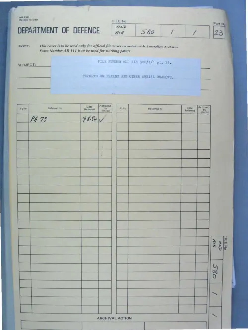 First page of AustralianUFOFiles - A703_580-1-1_Part 23_646581