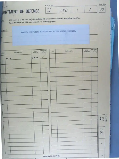 First page of AustralianUFOFiles - A703_580-1-1_Part 20_646578