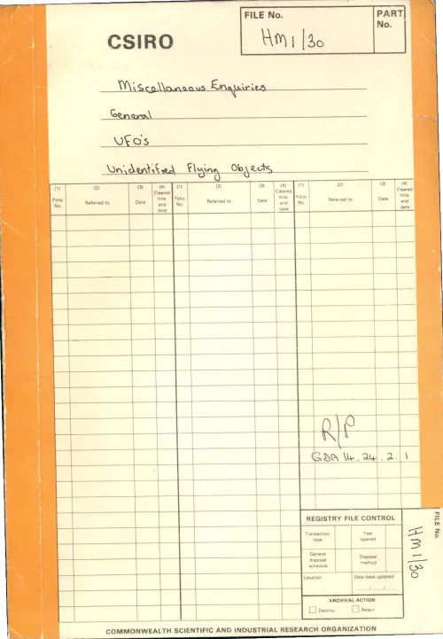 First page of AustralianUFOFiles - A8520_HM1-30_3185253