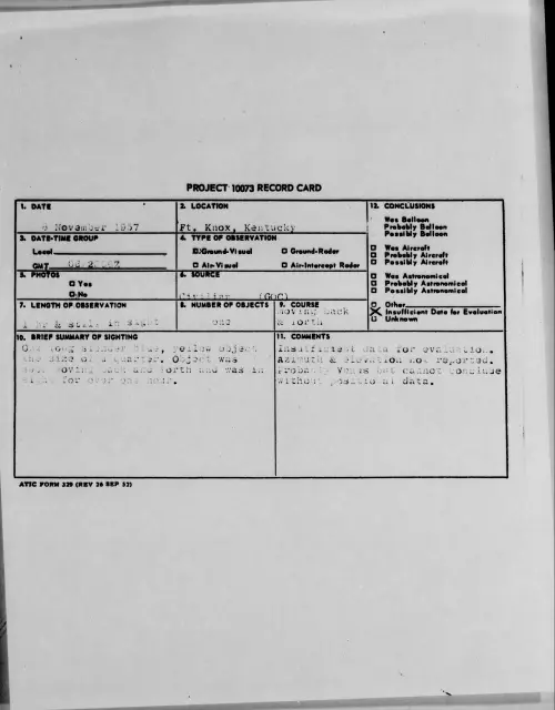 First page of 1957.11 - 6779653 - Ft. Knox, Kentucky
