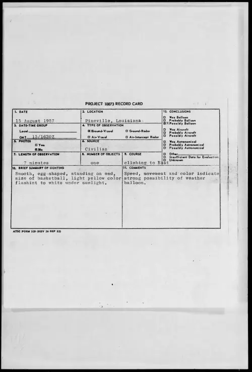 First page of 1957.08 - 6967923 - Pineville, Louisiana