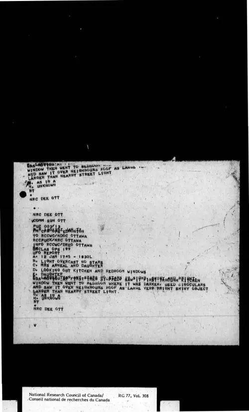 First page of CanadaUFO - Canada - FOIA Part 11 - Pages 3001-3300