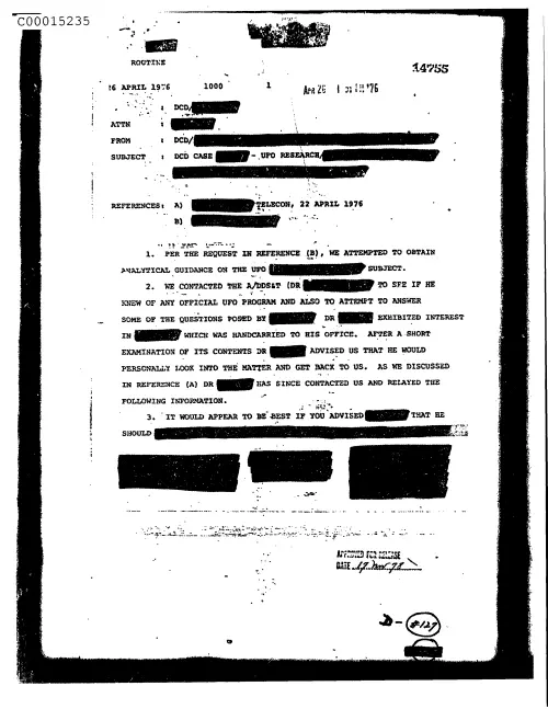 First page of CIAsX-Files-2015UFORelease - DCD CASE (DELETED) - UFO RESEARCH (DELETED) DOC_0005515622