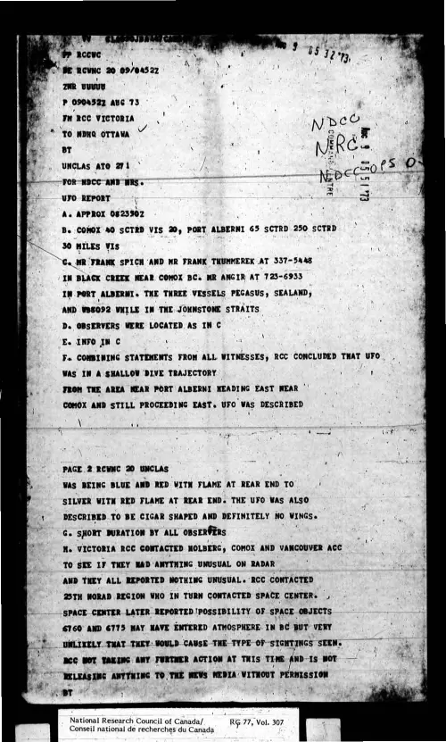 First page of CanadaUFO - Canada - FOIA Part 07 - Pages 1801-2100