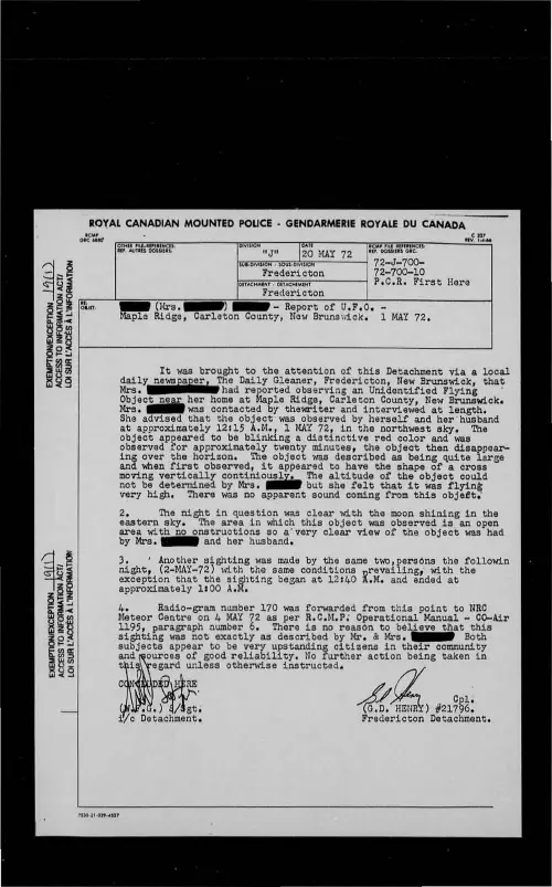 First page of CanadaUFO - Canada - FOIA Part 29 - Pages 8401-8759