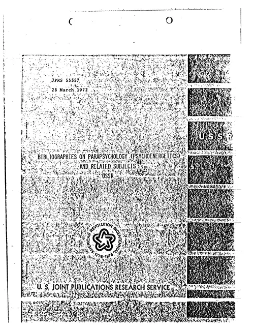 First page of CIAUFO - BIBLIOGRAPHIES ON PARAPSYCHOLOGY (PSYCHOENERGETICS) AND RELATED SUBJECTS -USSR