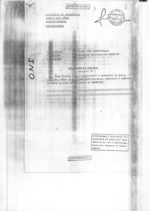 First page of BrazilianUFOFiles - CENDOC ENVELOPE 01   1970 CENDOC_ENVELOPE_01_1970