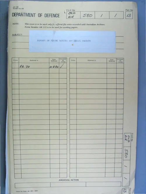 First page of AustralianUFOFiles - A703_580-1-1_Part 13_646562
