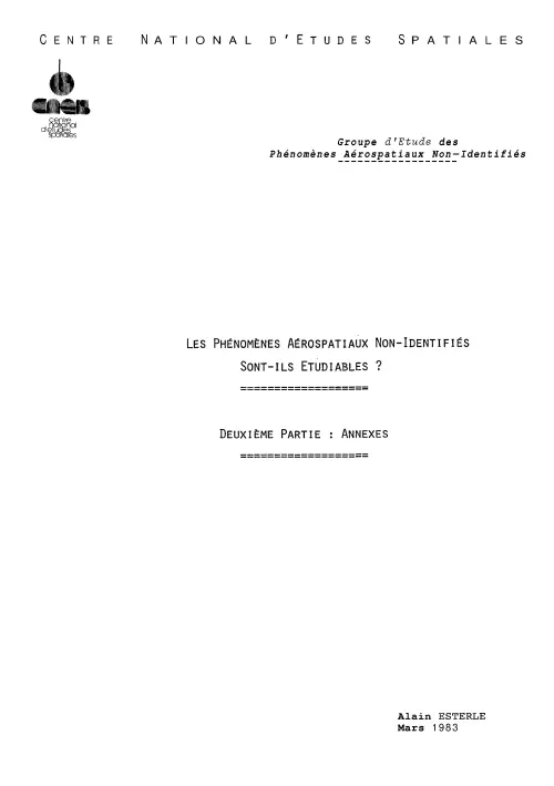 First page of FrenchUFOFiles - note_esterle_83_2