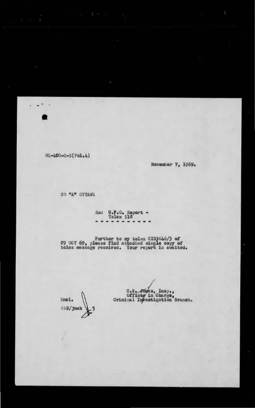 First page of CanadaUFO - Canada - FOIA Part 27 - Pages 7801-8100