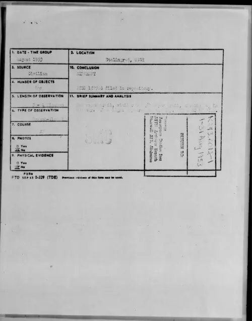 First page of 1953.08 - 6979033 - Stalingrad, USSR