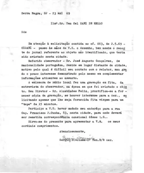 First page of BrazilianUFOFiles - CASO SIOANI 36 Caso SIOANI 036