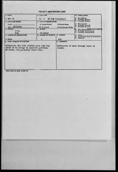 First page of 1955.11 - 7339878 - 52. N 38.45W (Atlantic)