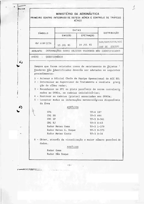First page of BrazilianUFOFiles - CENDOC ENVELOPE 06   1985 CENDOC_ENVELOPE_06_1985