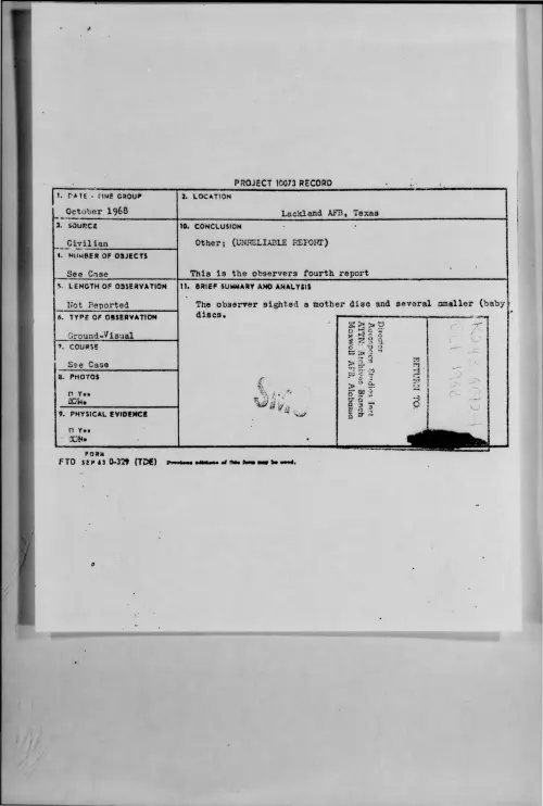 First page of 1968-10-9678146-LacklandAFB-Texas