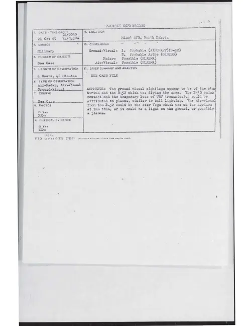 First page of 1968-10-7170577-MinotAFB-NorthDakota