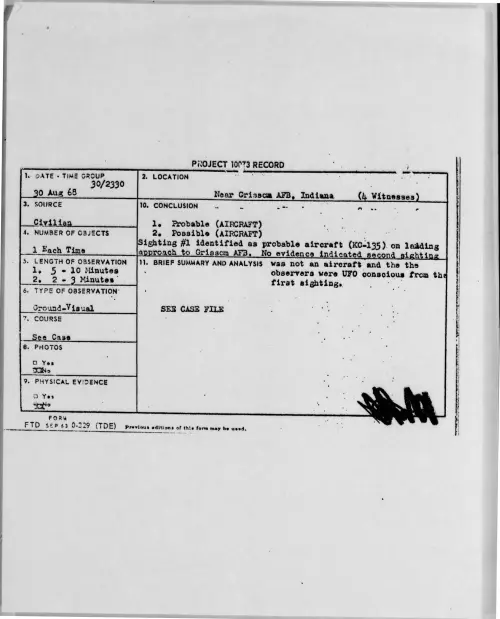 First page of 1968-08-9677484-NearGrissomAFB-Indiana