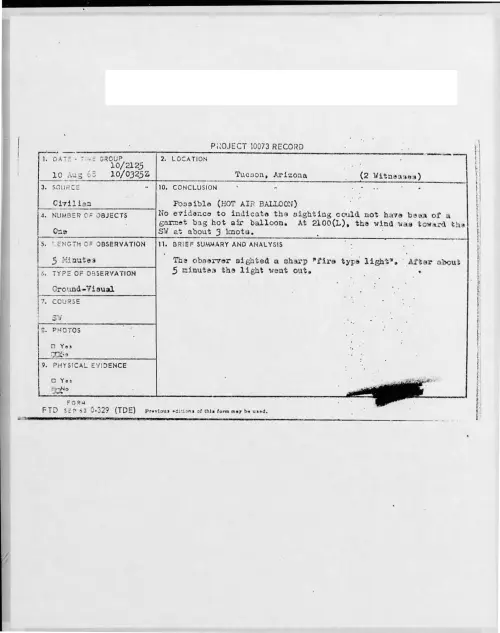 First page of 1968-08-7203117-Tucson-Arizona