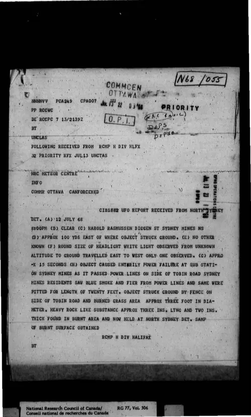 First page of CanadaUFO - Canada - FOIA Part 02 - Pages 301-600