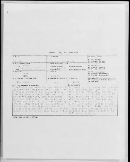 First page of 1958.04 - 6969058 - Lowry AFB, Colorado
